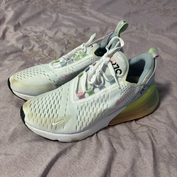 Nike Shoes - Nike Air Max 270 White and Pastel Athletic Shoes